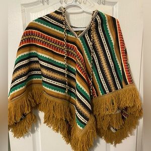 Vintage 70s Wool Poncho
